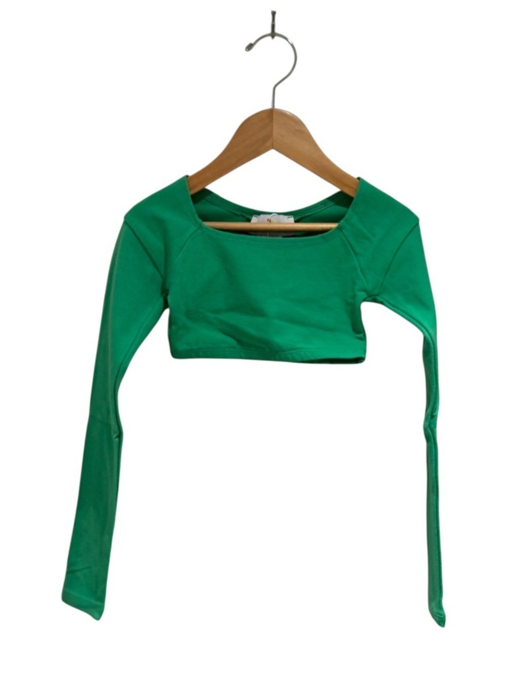 GIL RODRIGUEZ green long sleeve crop top - size 10